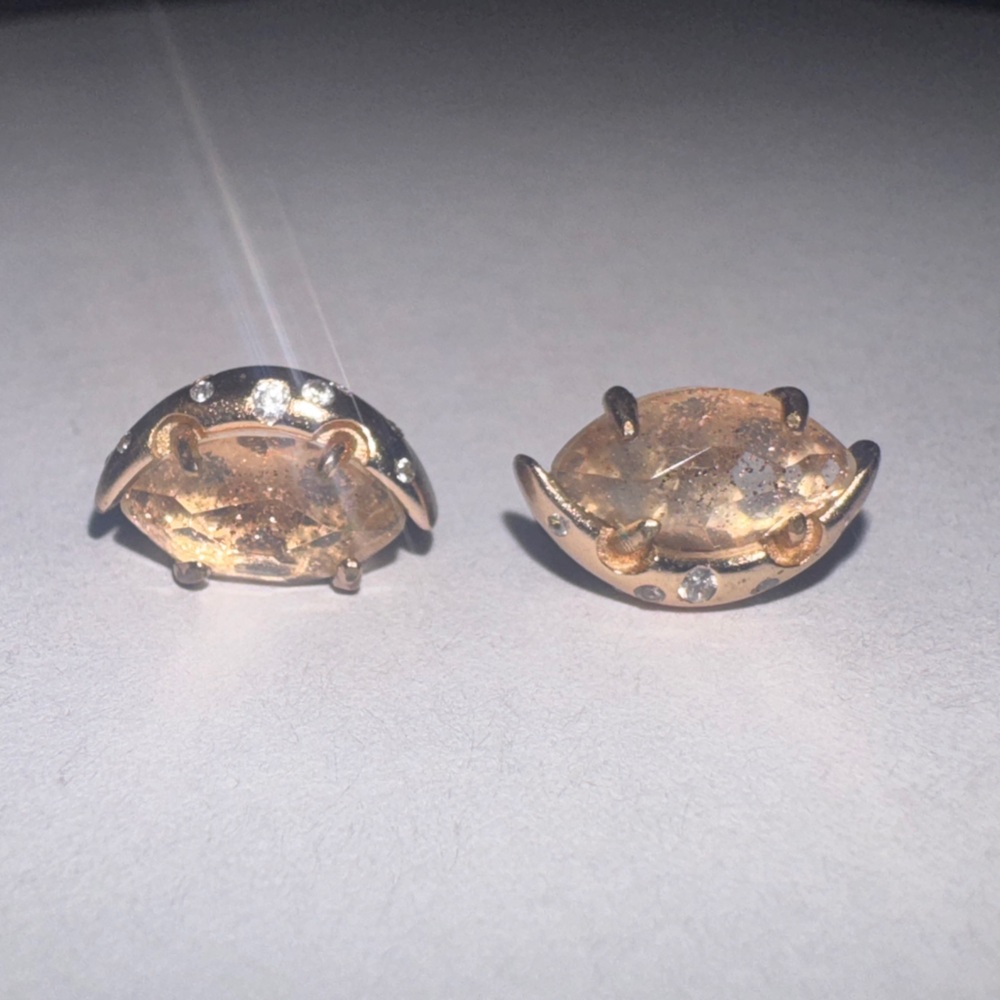 Kendra Scott Marie rose gold dusted studs with CZ